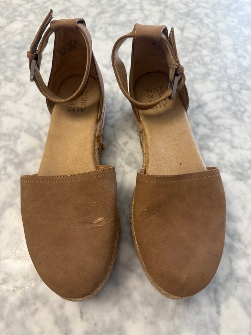 Naturalizer Brown Espadrille Ankle-Strap Wedge